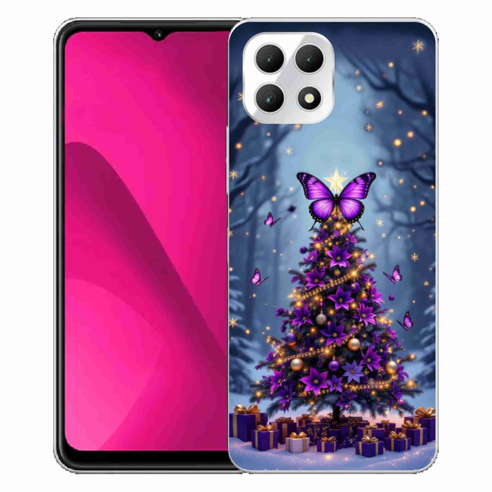 Gelový kryt mmCase na T phone 2 - motýlí vánoční stromek