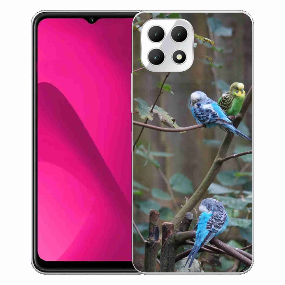 Gelový kryt mmCase na T phone 2 - papoušci na větvi