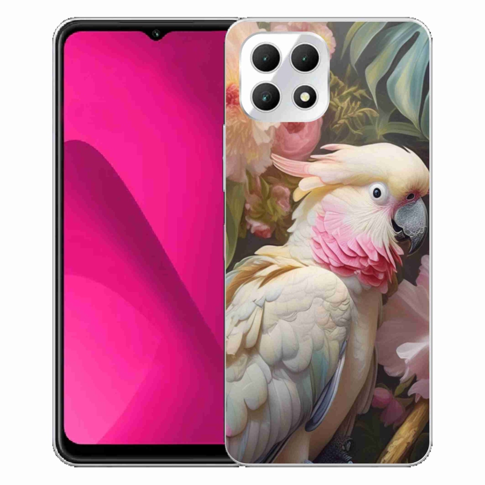 Gelový kryt mmCase na T phone 2 - papoušek kakadu růžový 2