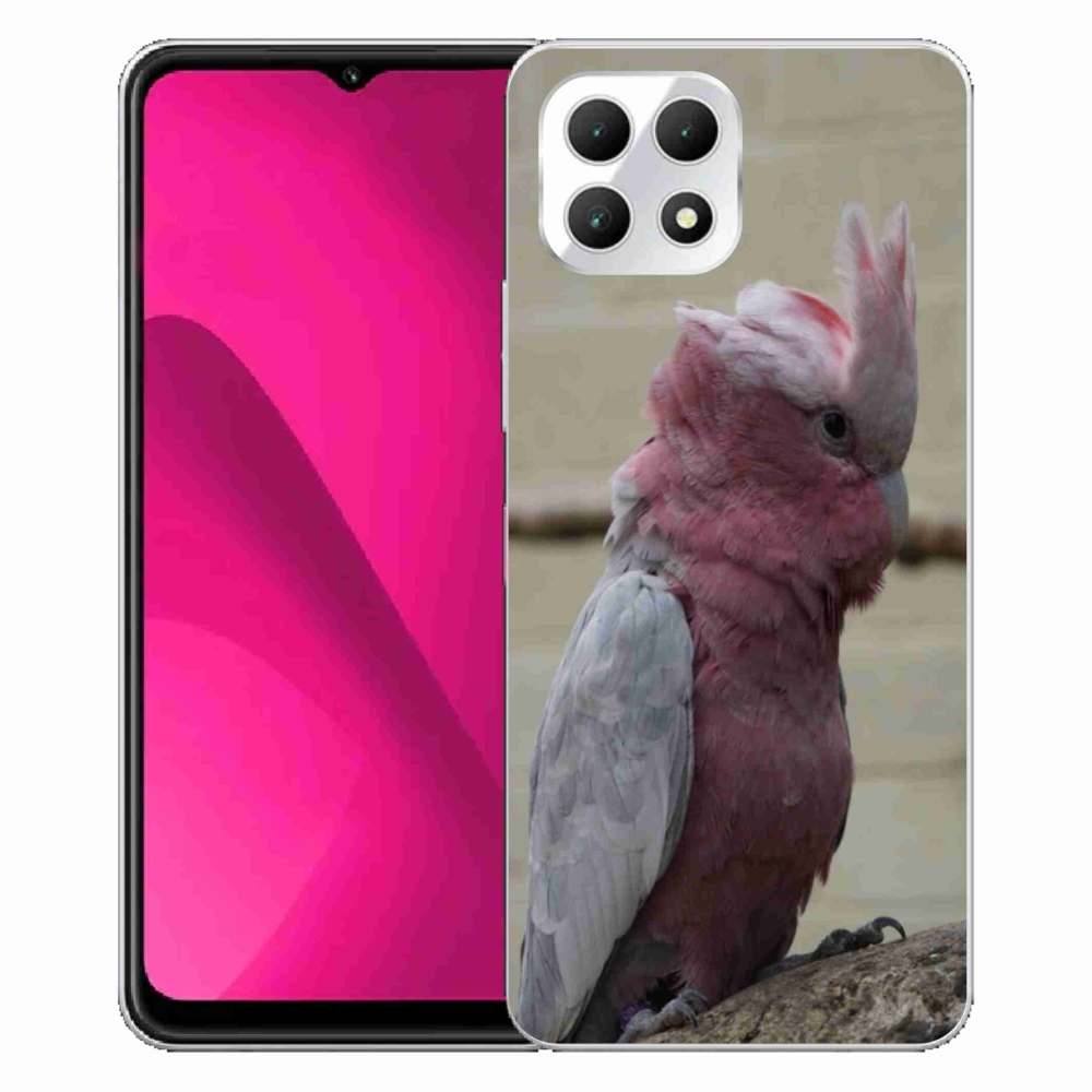 Gelový kryt mmCase na T phone 2 - papoušek kakadu růžový