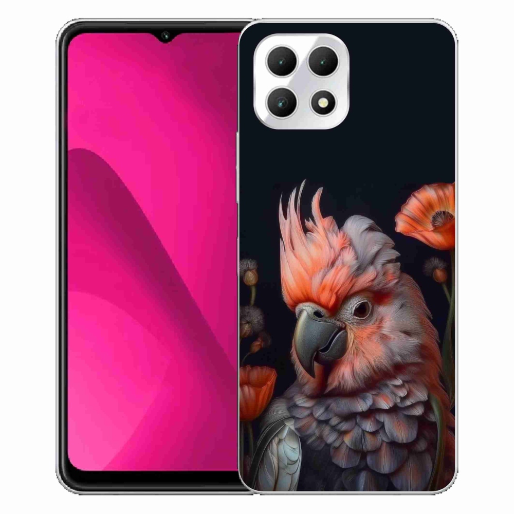 Gelový kryt mmCase na T phone 2 - papoušek kakadu v barvách