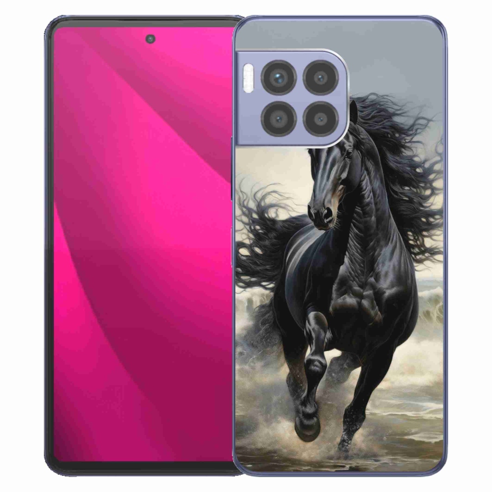 Gelový kryt mmCase na T phone 2 Pro - běžící černý kůň