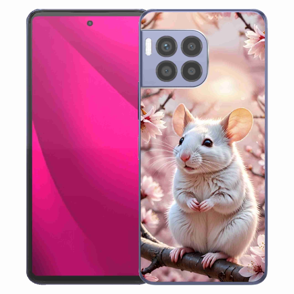 Gelový kryt mmCase na T phone 2 Pro - bílá myš na větvi