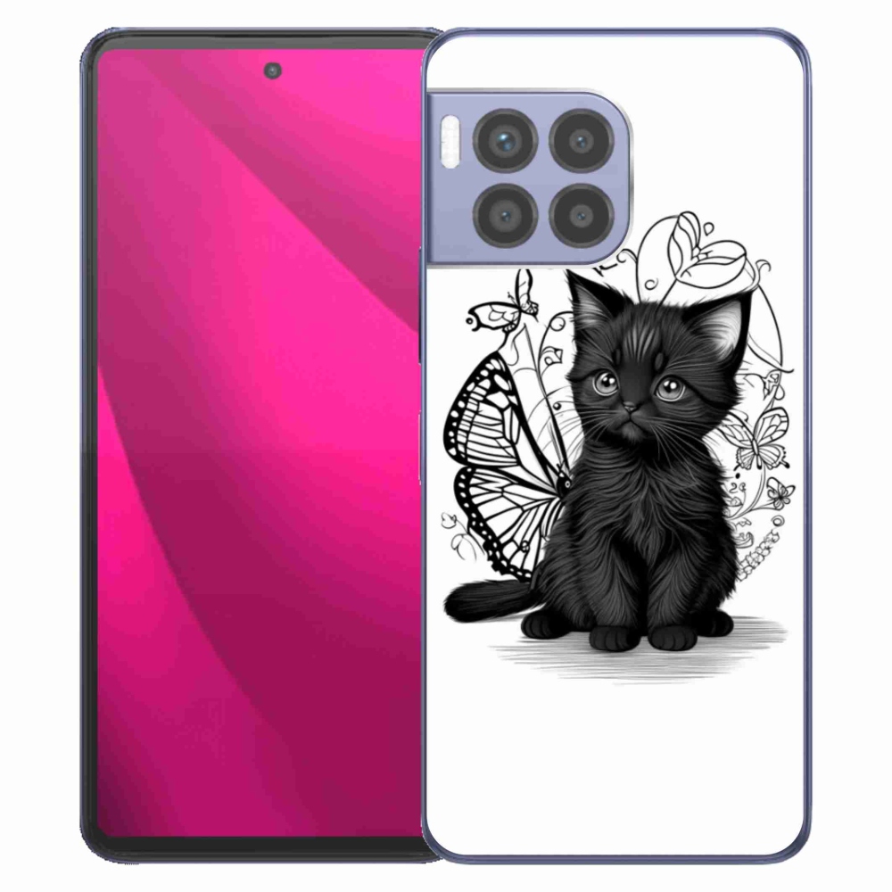 Gelový kryt mmCase na T phone 2 Pro - černé kotě