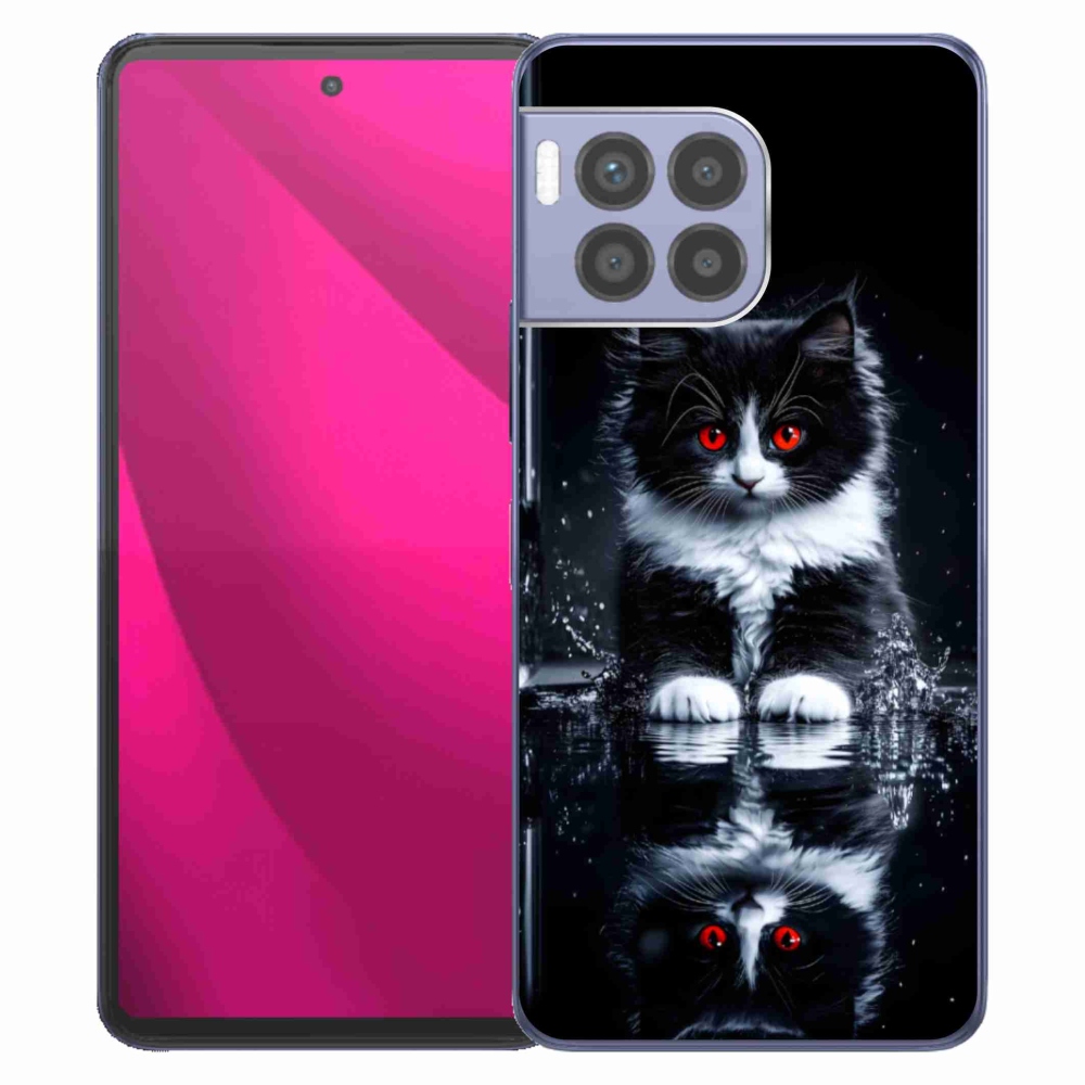 Gelový kryt mmCase na T phone 2 Pro - černobílé kotě