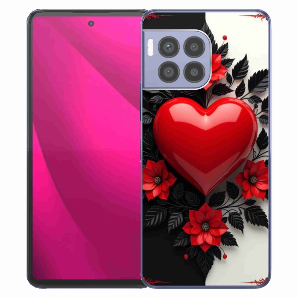 Gelový kryt mmCase na T phone 2 Pro - červené srdce