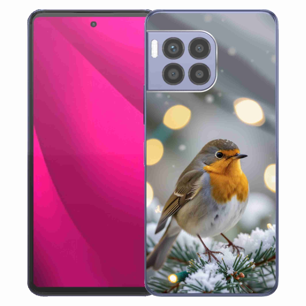 Gelový kryt mmCase na T phone 2 Pro - červenka v zimě