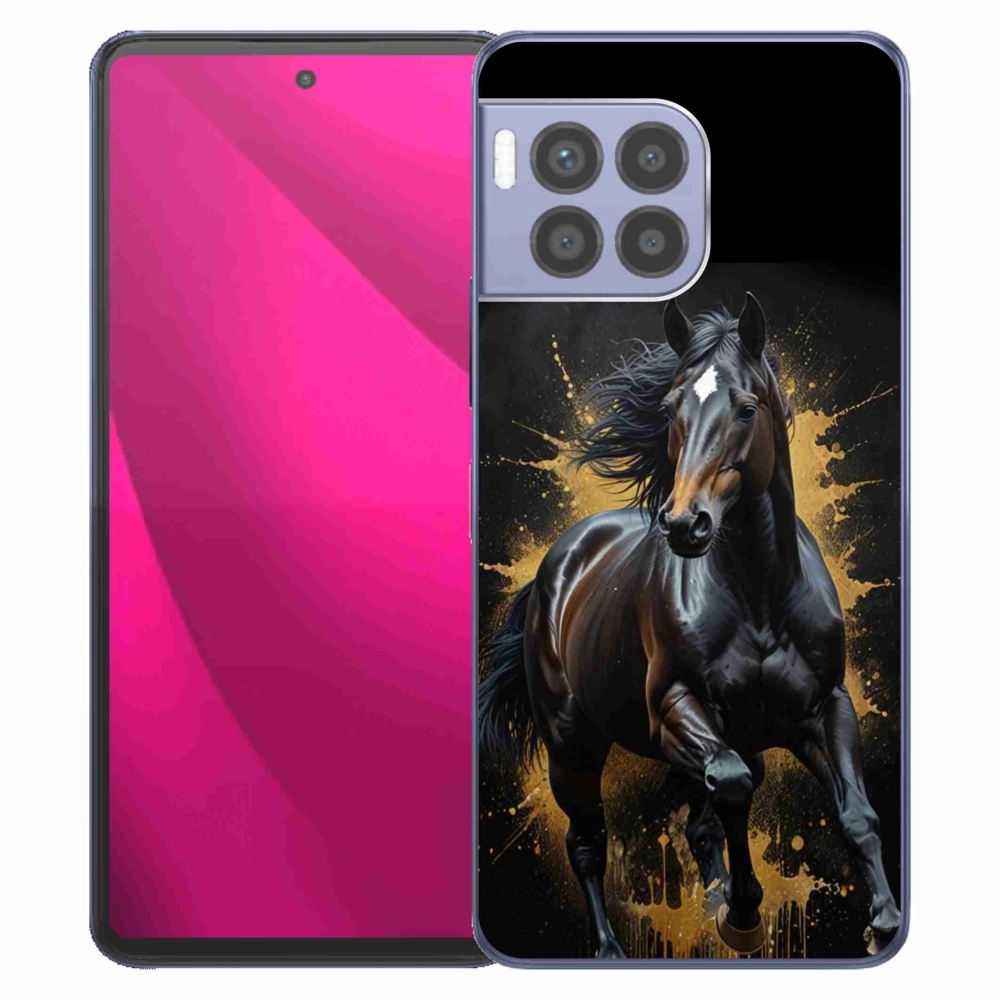Gelový kryt mmCase na T phone 2 Pro - elegantní černý hřebec