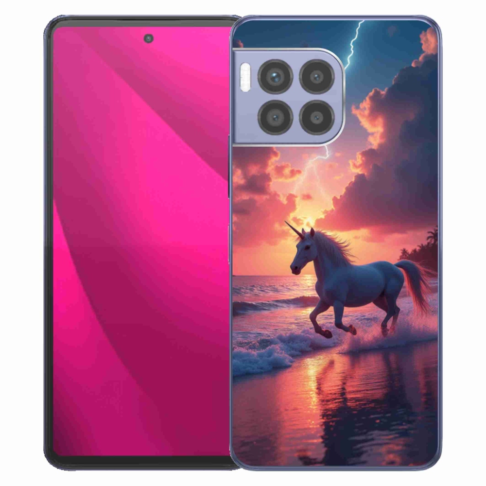 Gelový kryt mmCase na T phone 2 Pro - jednorožec na pláži