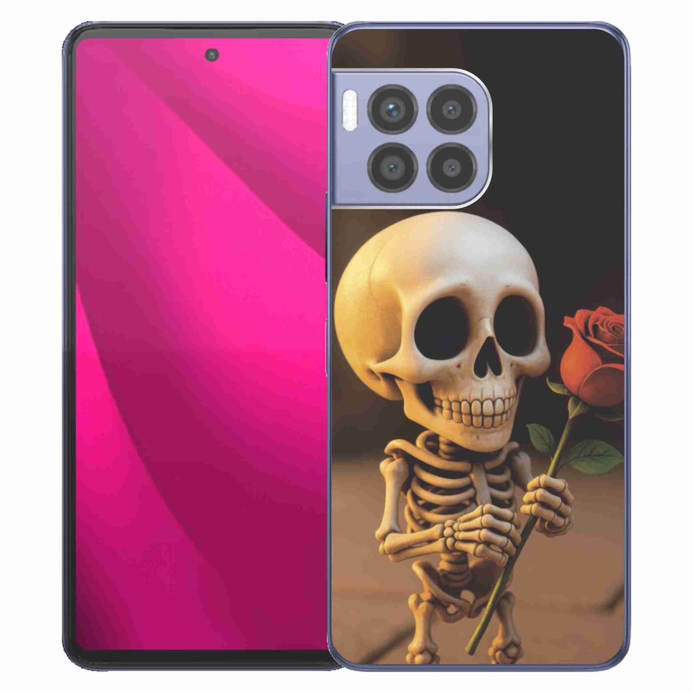 Gelový kryt mmCase na T phone 2 Pro - kostlivec s růží