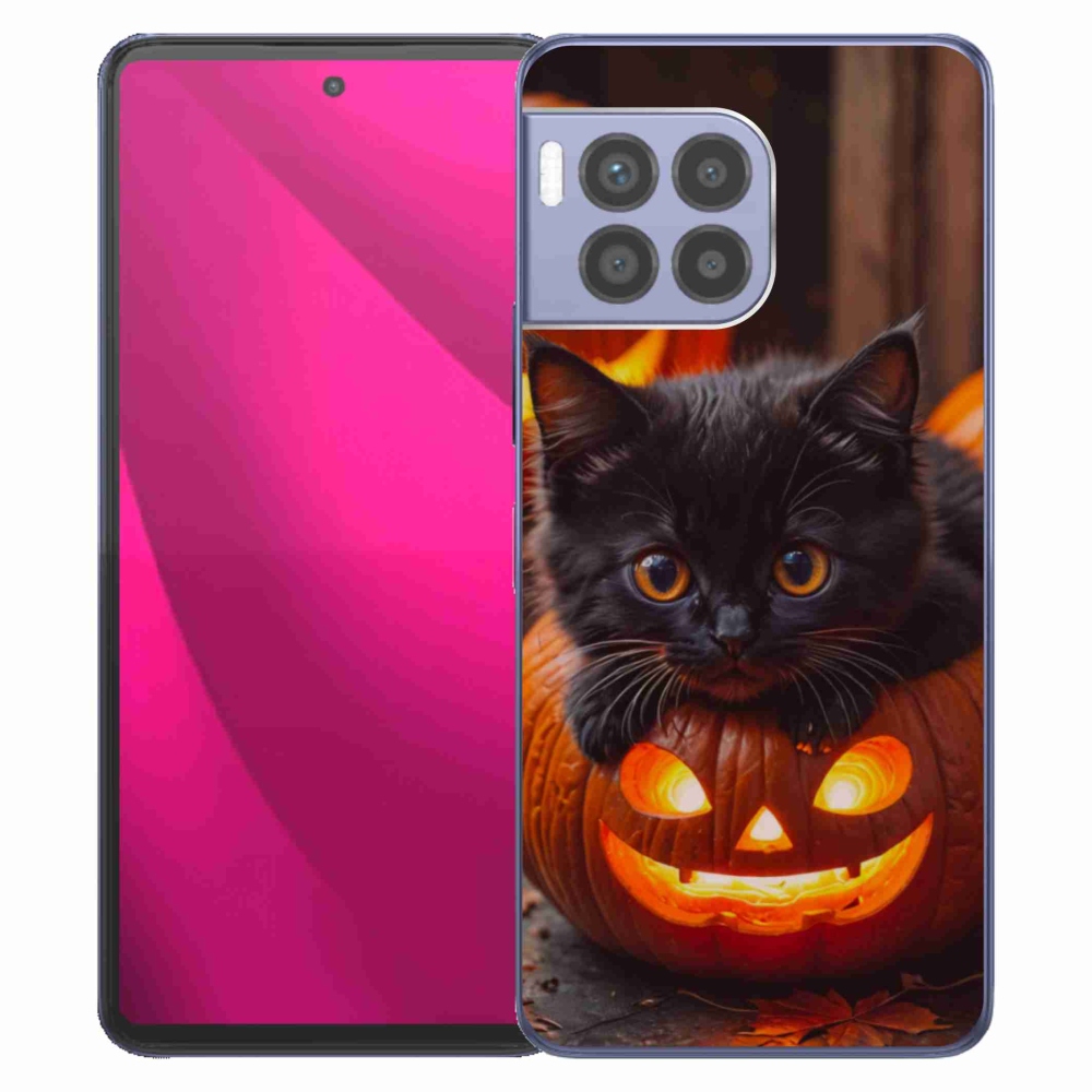 Gelový kryt mmCase na T phone 2 Pro - kotě a dýně