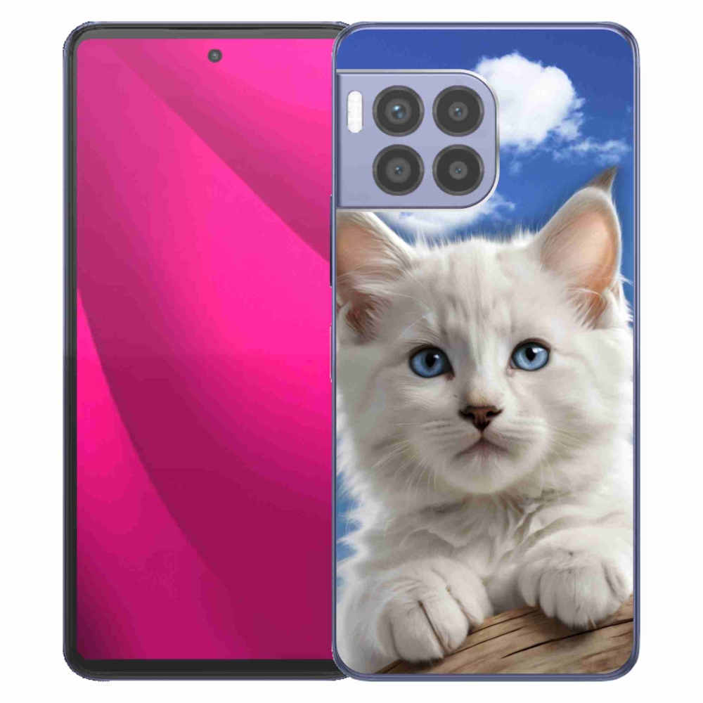 Gelový kryt mmCase na T phone 2 Pro - kotě a oblaka