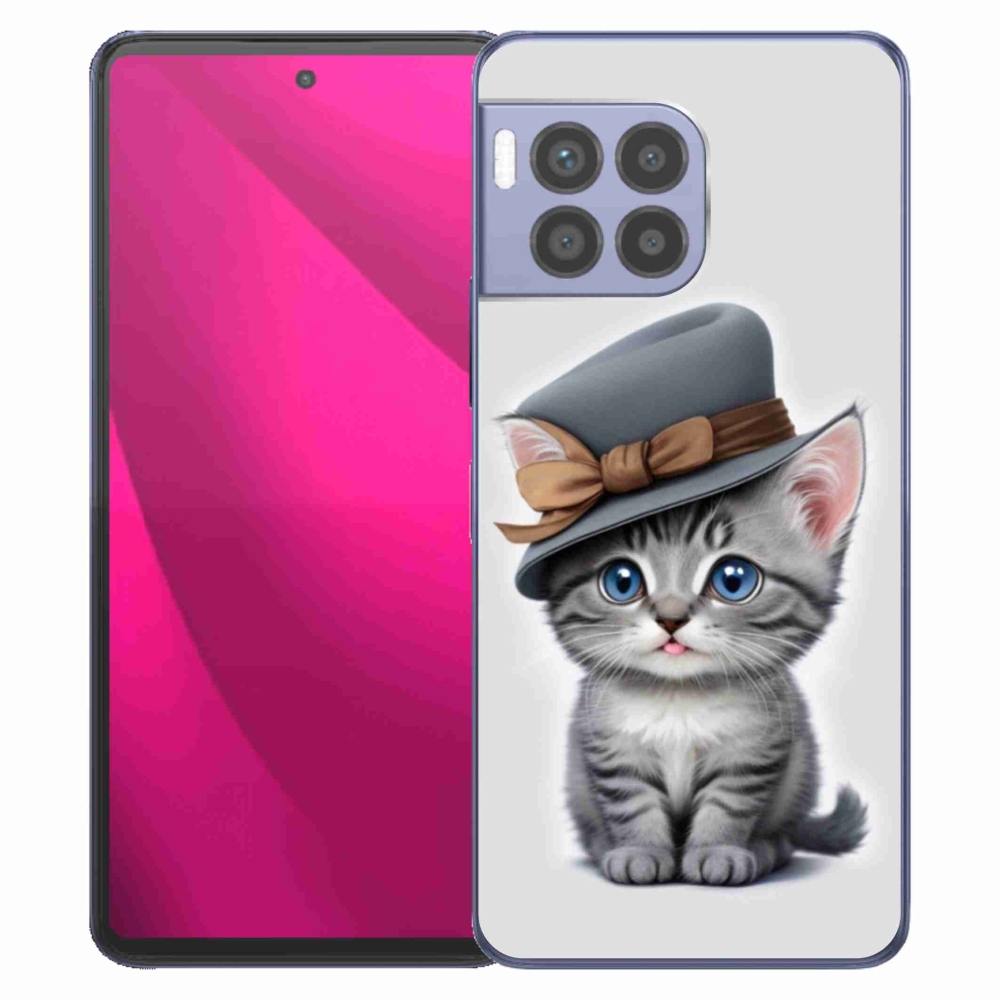 Gelový kryt mmCase na T phone 2 Pro - kotě s kloboukem