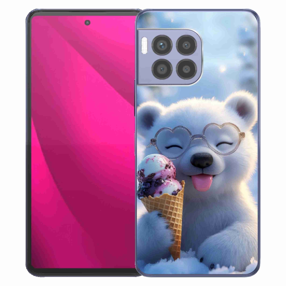 Gelový kryt mmCase na T phone 2 Pro - medvídek se zmrzlinou