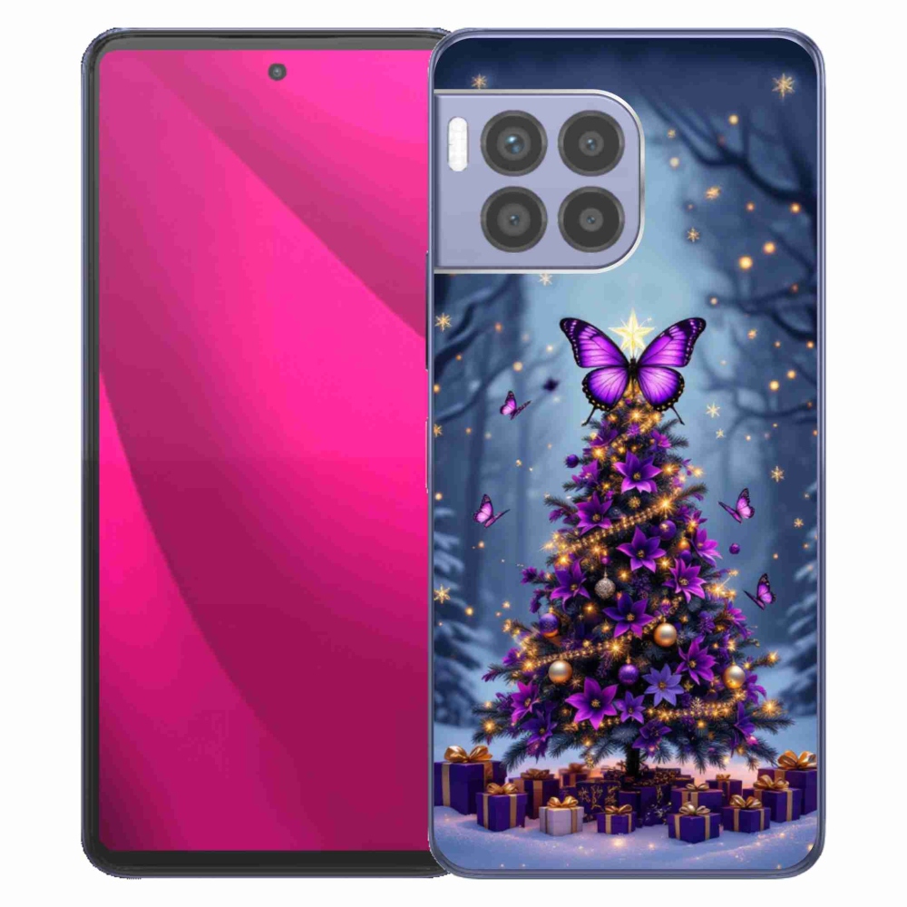 Gelový kryt mmCase na T phone 2 Pro - motýlí vánoční stromek