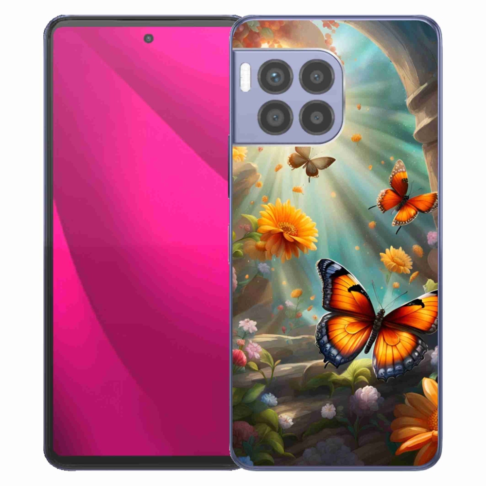 Gelový kryt mmCase na T phone 2 Pro - motýlí zahrada 2