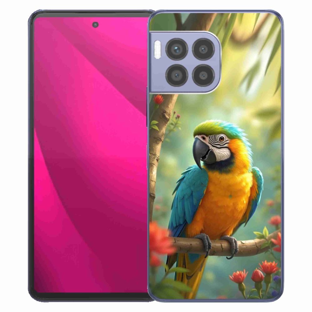 Gelový kryt mmCase na T phone 2 Pro - papoušek ara modrožlutá