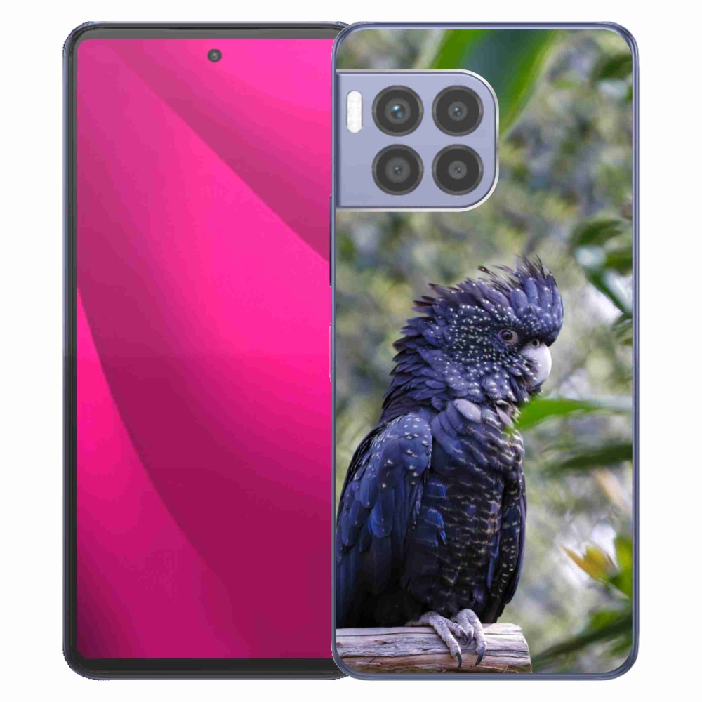 Gelový kryt mmCase na T phone 2 Pro - papoušek kakadu černý
