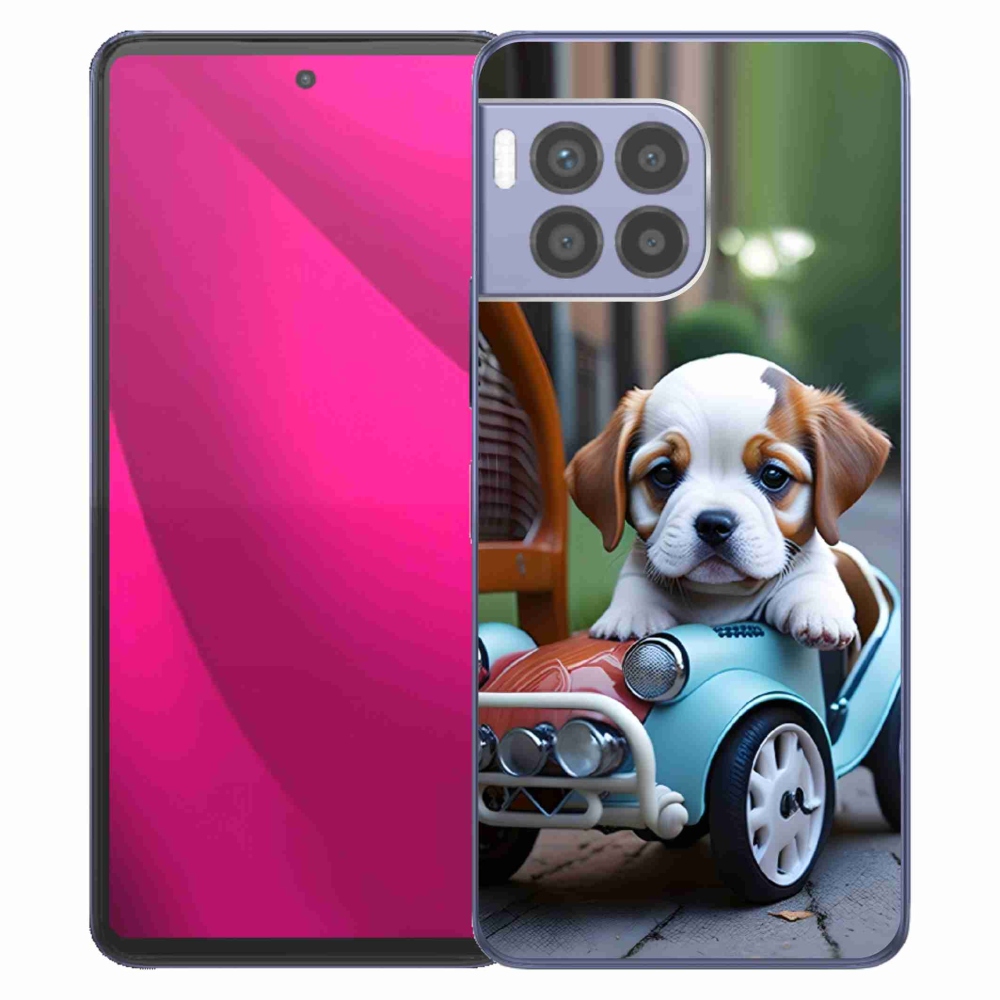 Gelový kryt mmCase na T phone 2 Pro - štěně v retro autě