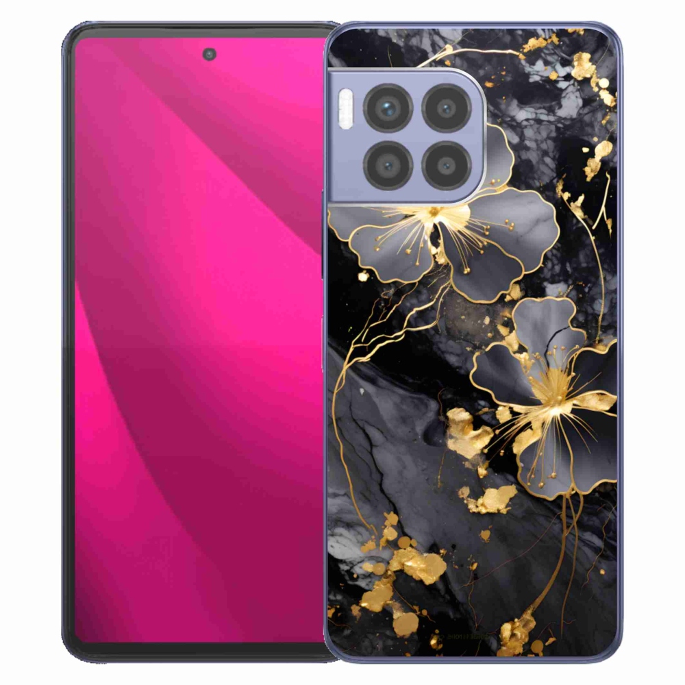 Gelový kryt mmCase na T phone 2 Pro - zlaté květy