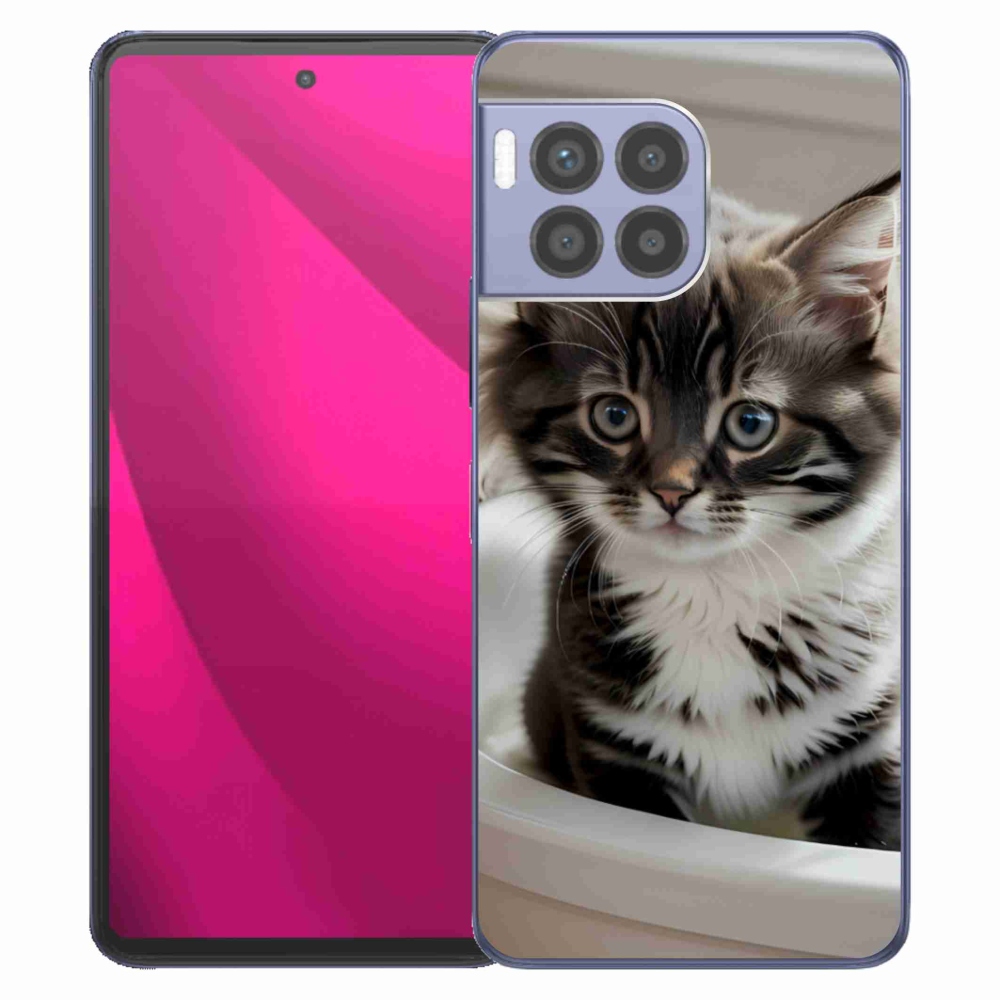 Gelový kryt mmCase na T phone 2 Pro - zvědavé kotě