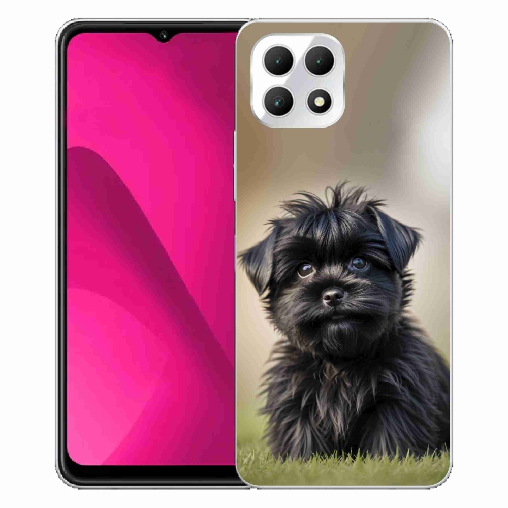 Gelový kryt mmCase na T phone 2 - roztomilý černý pejsek
