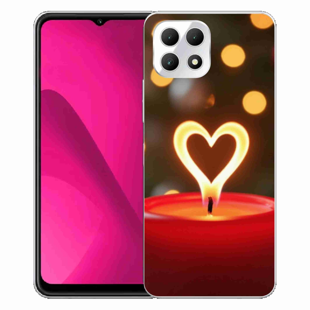 Gelový kryt mmCase na T phone 2 - srdce z plamene