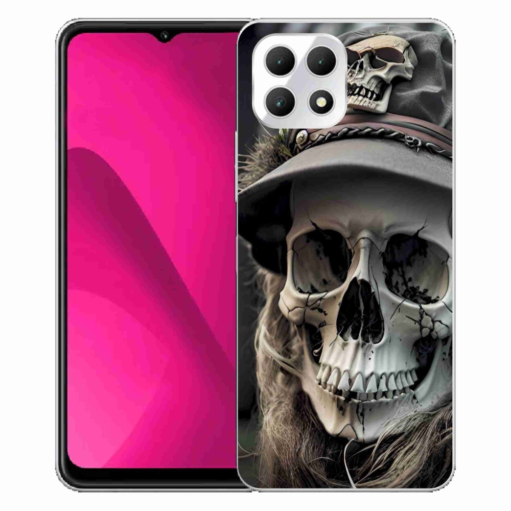 Gelový kryt mmCase na T phone 2 - temná lebka