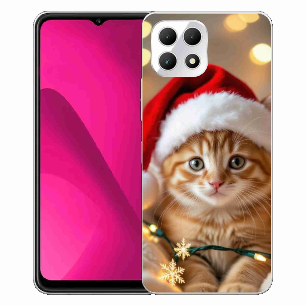 Gelový kryt mmCase na T phone 2 - vánoční kotě