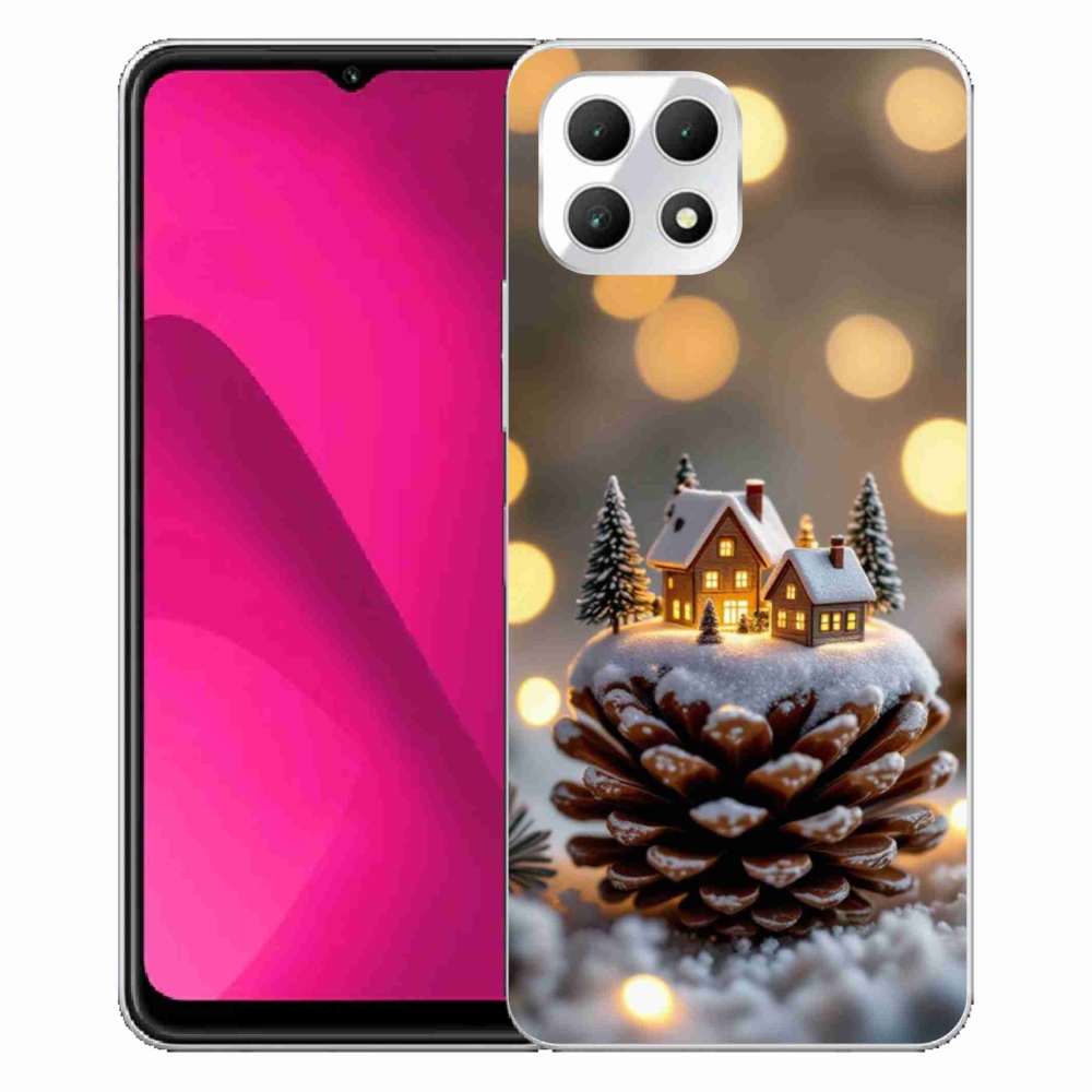 Gelový kryt mmCase na T phone 2 - zimní vesnička