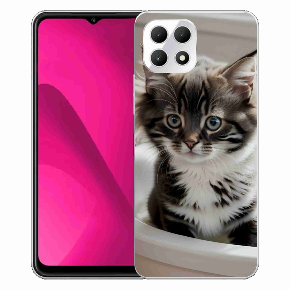 Gelový kryt mmCase na T phone 2 - zvědavé kotě