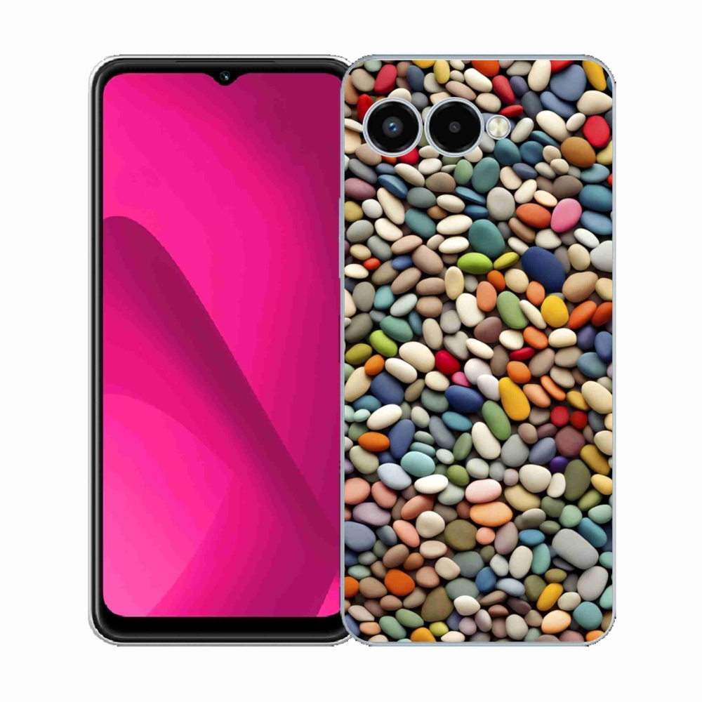 Gelový kryt mmCase na T phone 3 - barevné kamínky 2