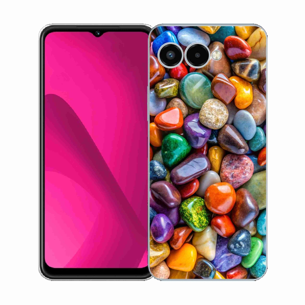 Gelový kryt mmCase na T phone 3 - barevné kamínky