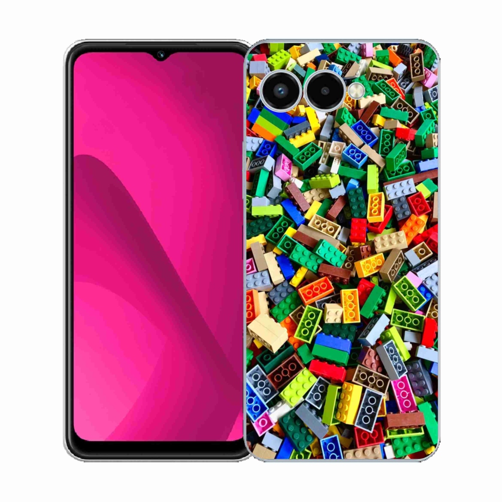 Gelový kryt mmCase na T phone 3 - barevné stavební kostky