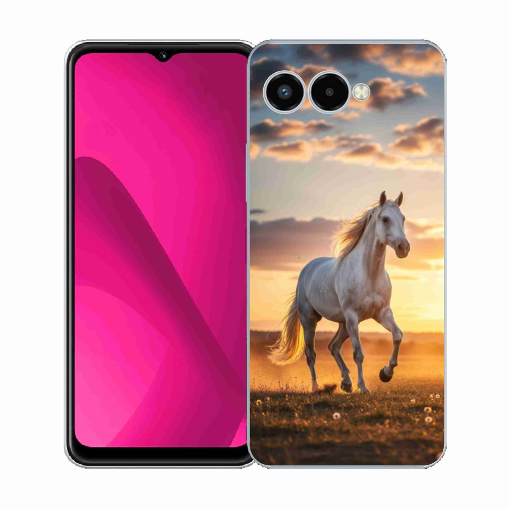 Gelový kryt mmCase na T phone 3 - běžící bílý kůň 2