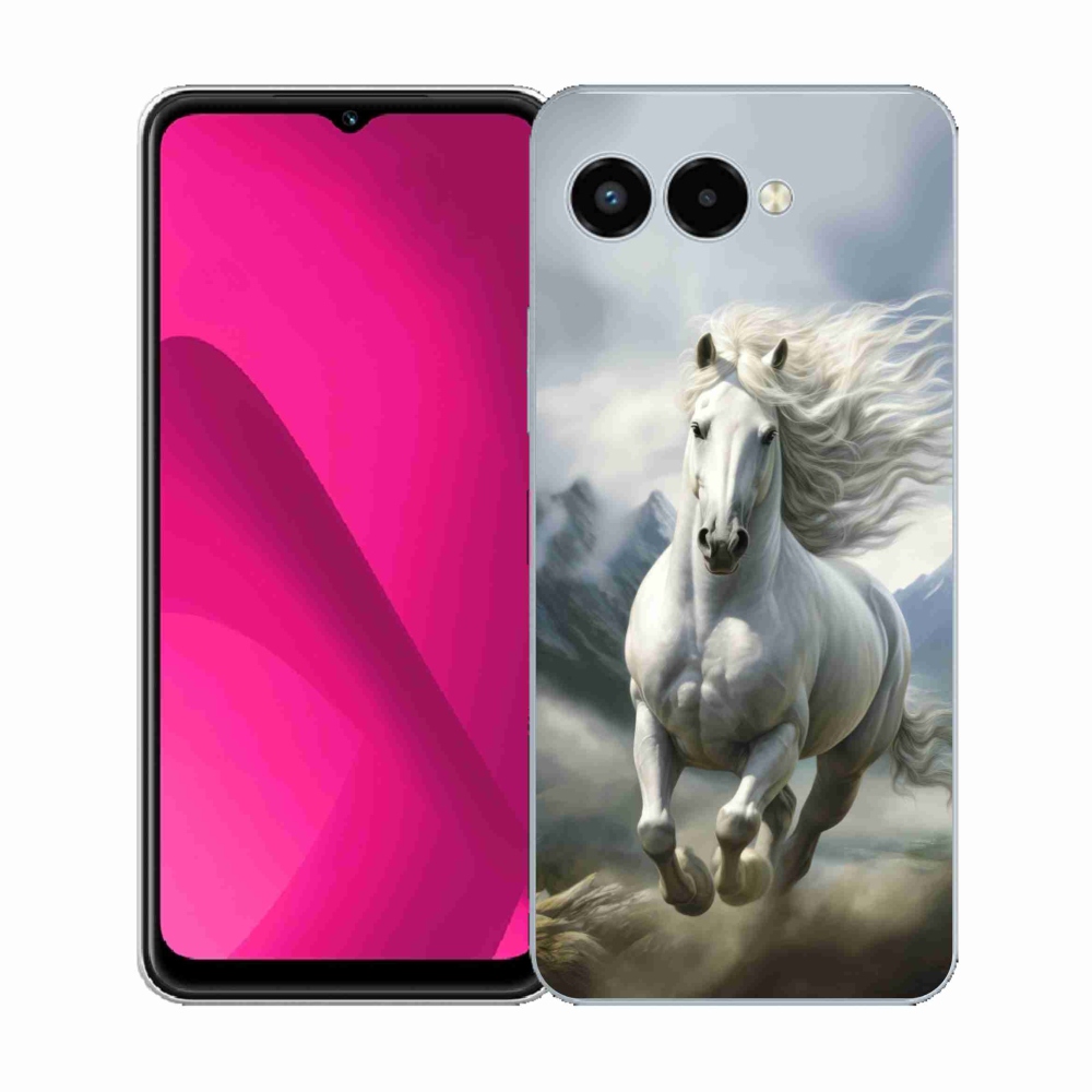 Gelový kryt mmCase na T phone 3 - běžící bílý kůň 3