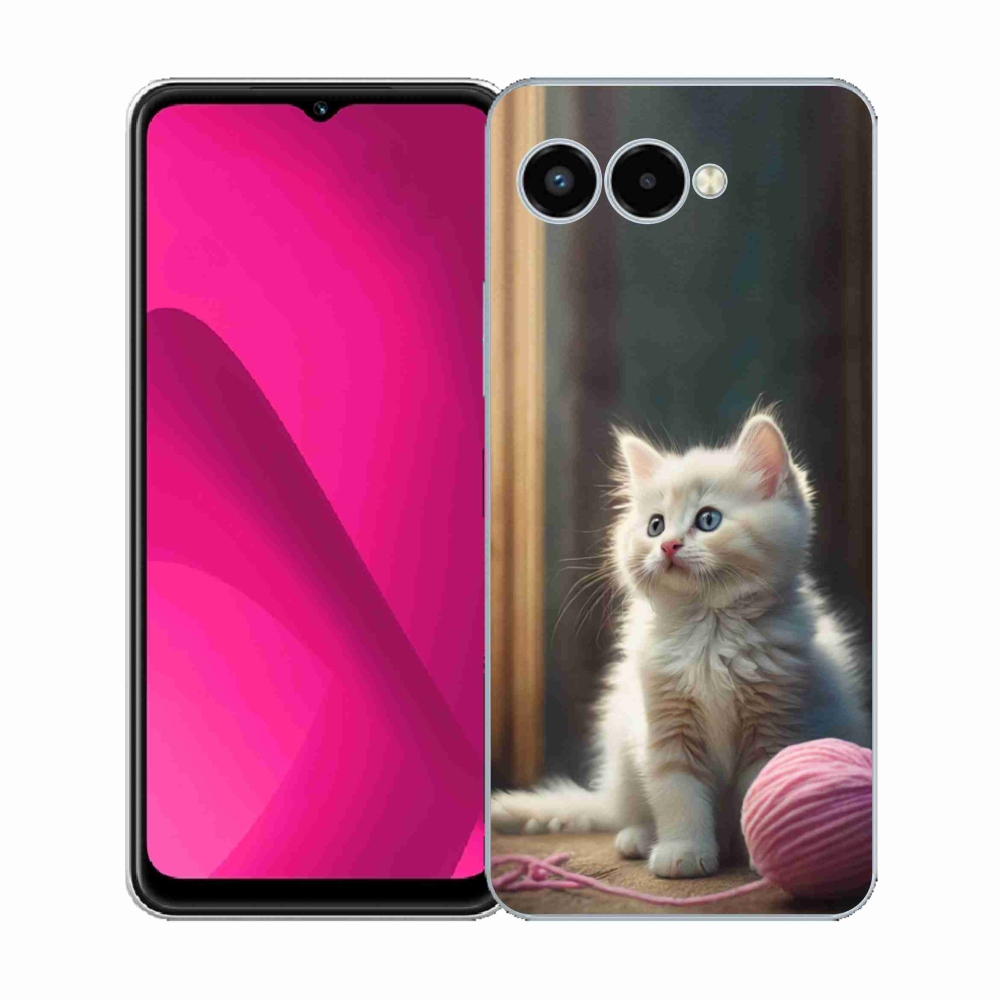 Gelový kryt mmCase na T phone 3 - bílé kotě 2