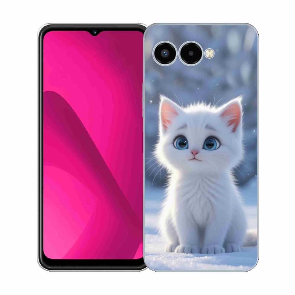 Gelový kryt mmCase na T phone 3 - bílé kotě 3