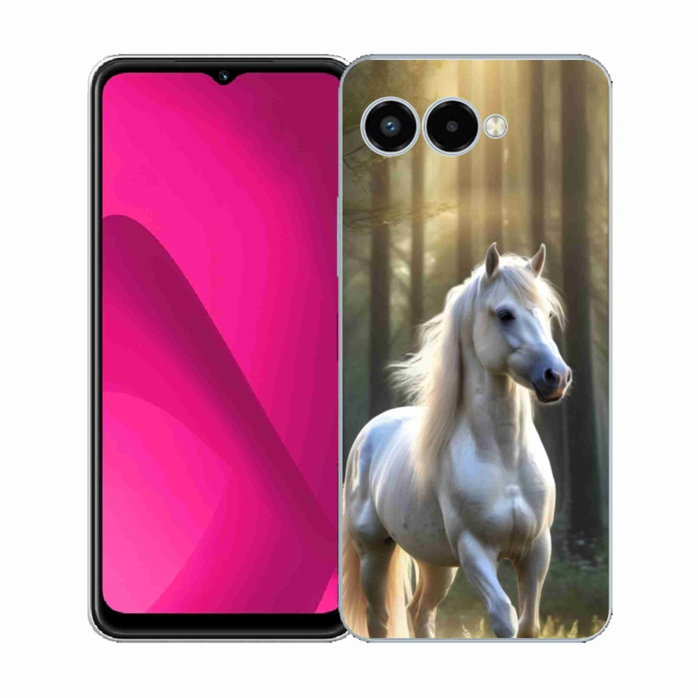 Gelový kryt mmCase na T phone 3 - bílý kůň 3