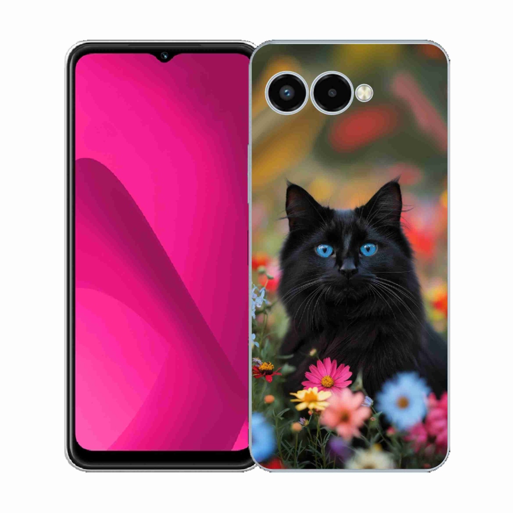 Gelový kryt mmCase na T phone 3 - černé kotě 4