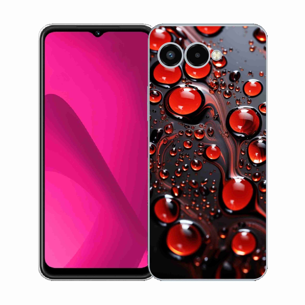 Gelový kryt mmCase na T phone 3 - červené kapky 2