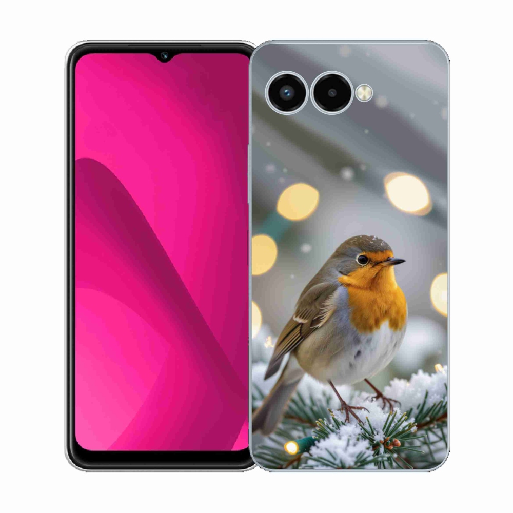 Gelový kryt mmCase na T phone 3 - červenka v zimě