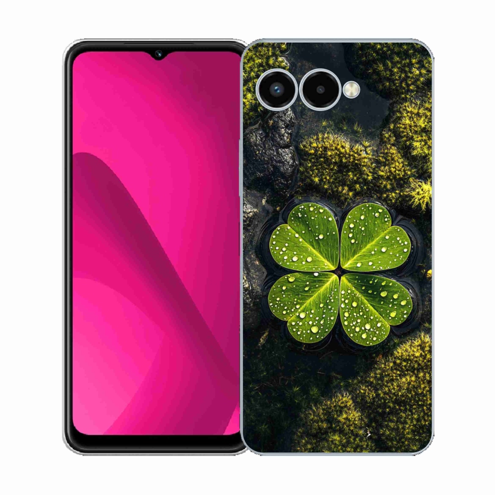 Gelový kryt mmCase na T phone 3 - čtyřlístek