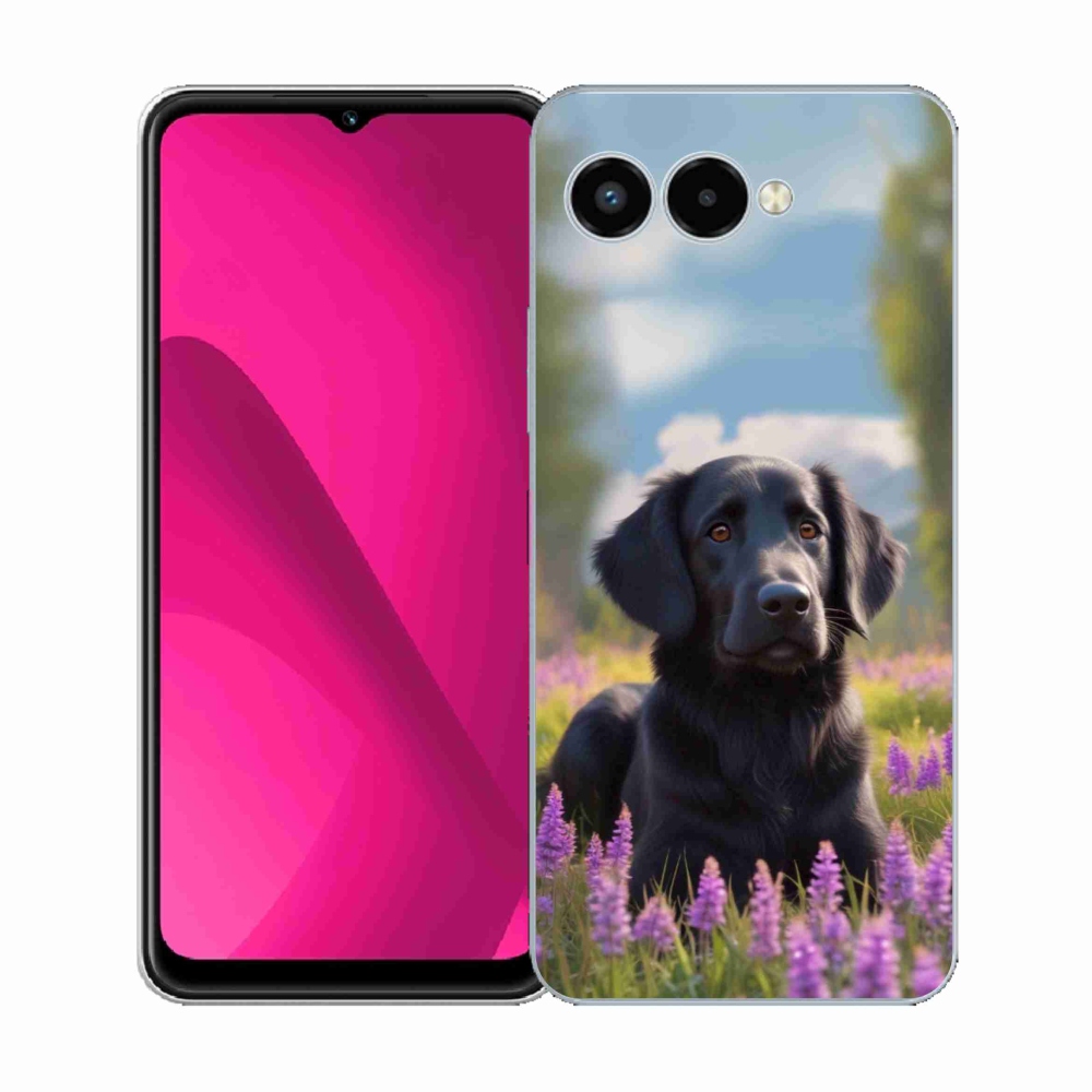 Gelový kryt mmCase na T phone 3 - elegantní černý retrívr