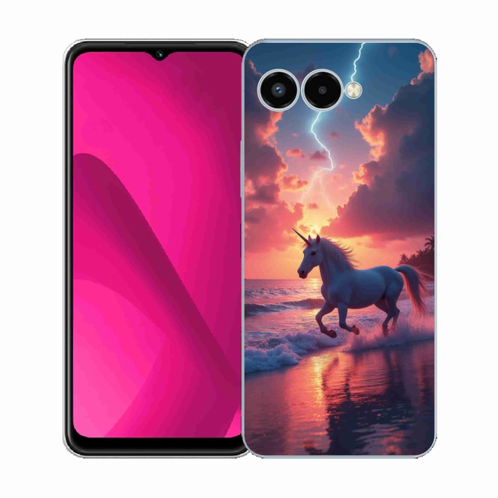 Gelový kryt mmCase na T phone 3 - jednorožec na pláži