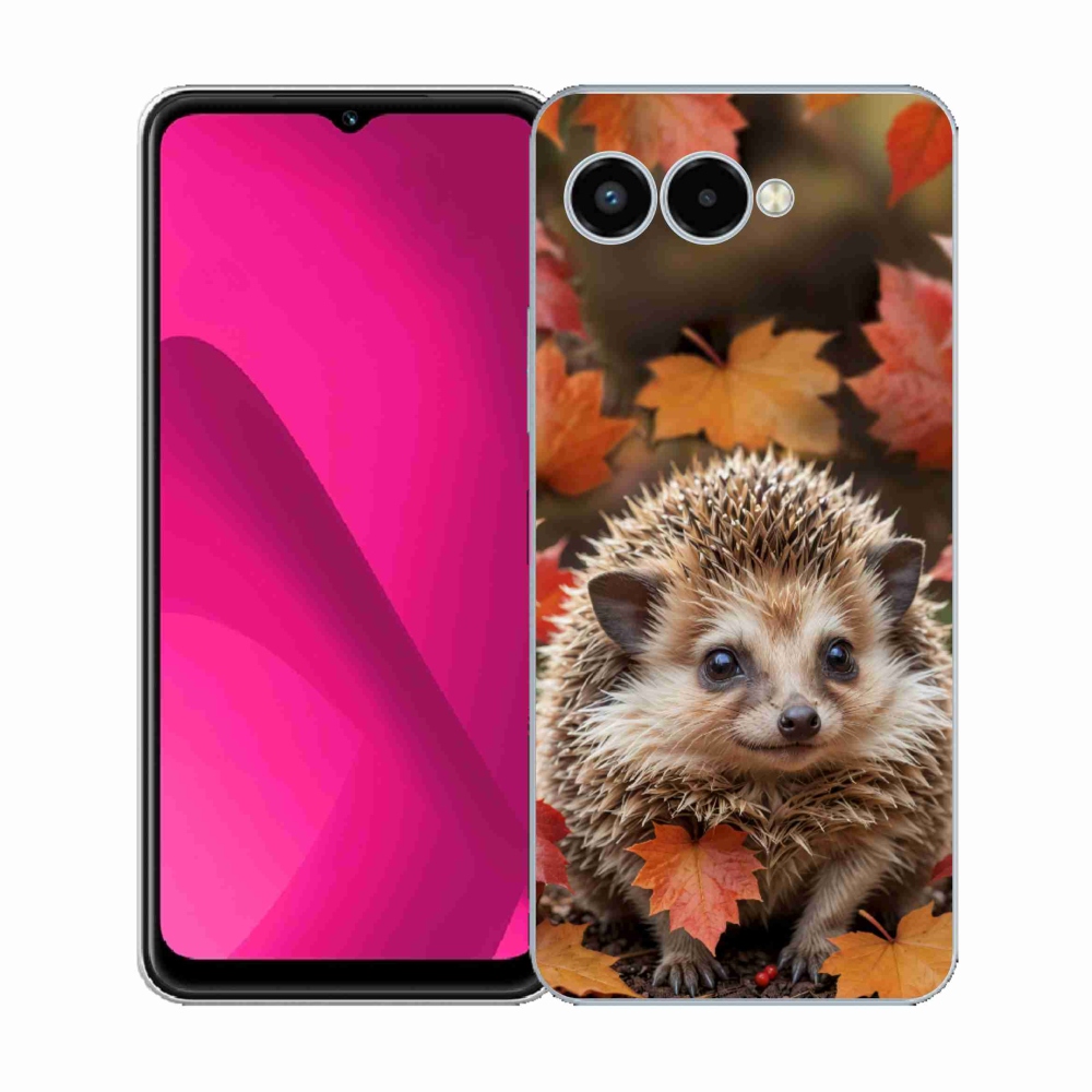 Gelový kryt mmCase na T phone 3 - ježek v listí