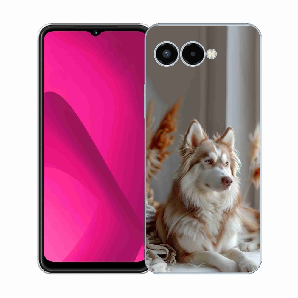 Gelový kryt mmCase na T phone 3 - klidný sibiřský husky