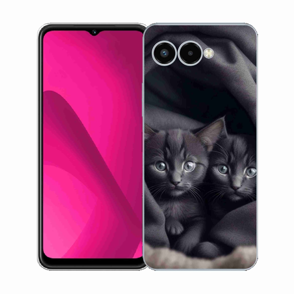 Gelový kryt mmCase na T phone 3 - kočičí duo