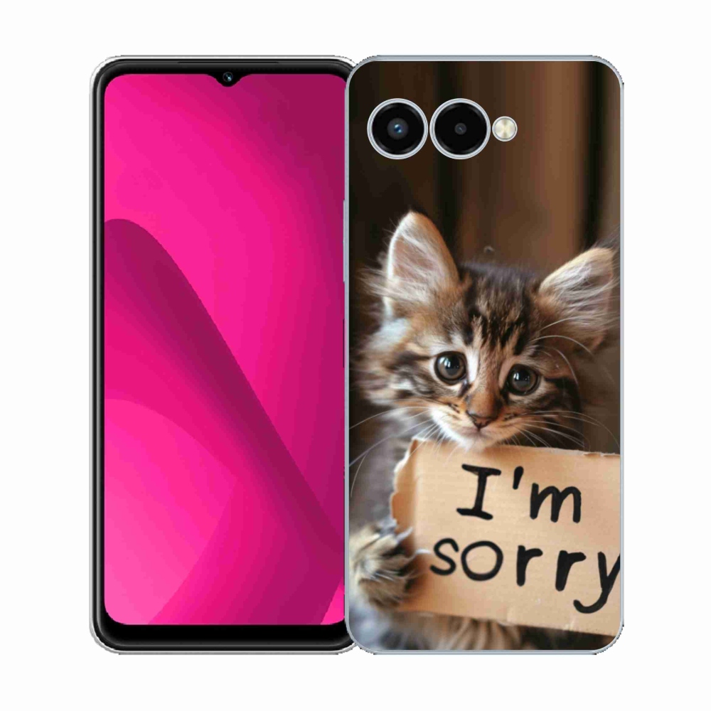Gelový kryt mmCase na T phone 3 - kočíčí omluva