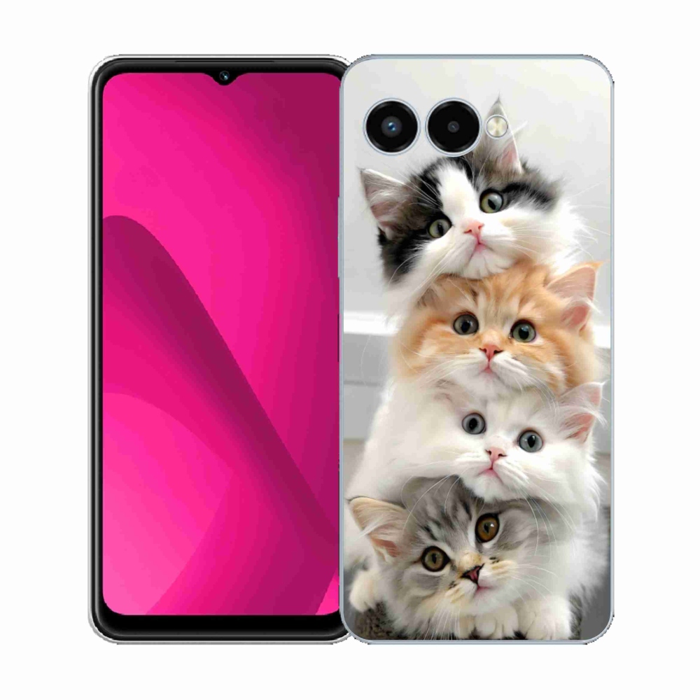Gelový kryt mmCase na T phone 3 - kočičí parta